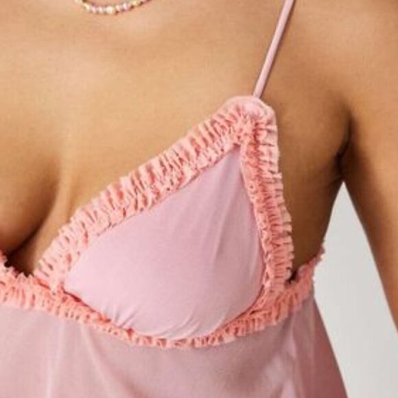 NWT UO Out From Under Dryad Pink Tulle Babydoll Cami - Picture 5 of 6